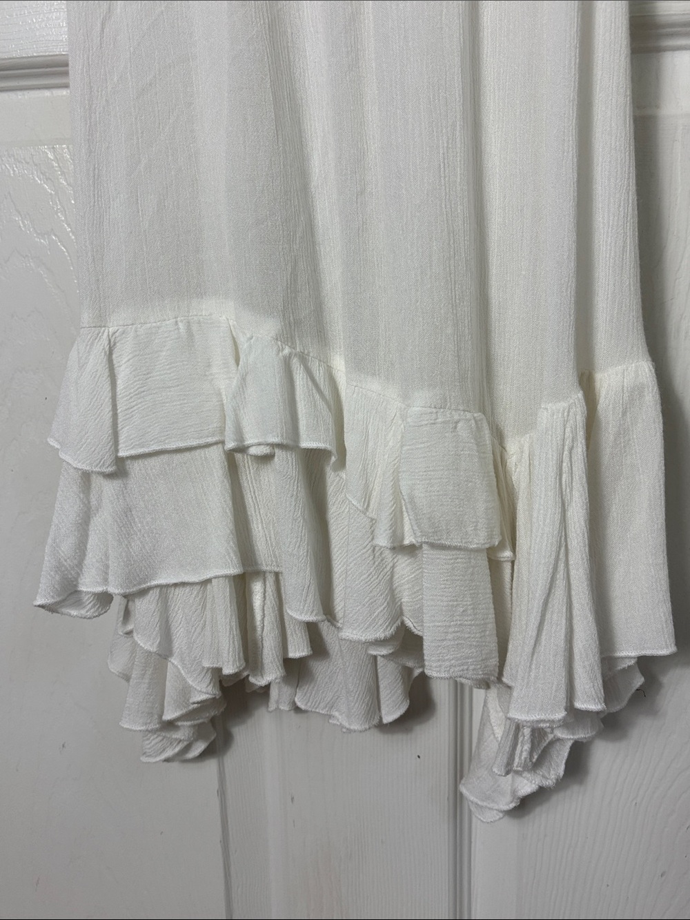 FREE PEOPLE FP One Adella Slip Dress Solid White Bride Lace Mini Ruffles Small - Picture 9 of 12